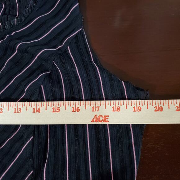 Vtg 90s Fashion Bug Sheer Overlay Stripe Corset Top Skirt Set Plus Size Gothic - Picture 13 of 16